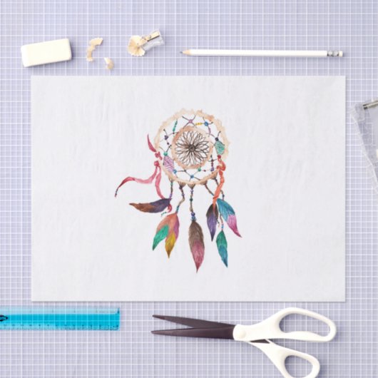 Bohemian Drocatcher in Vibrant Waterverf Paint Tissuepapier (Craft)