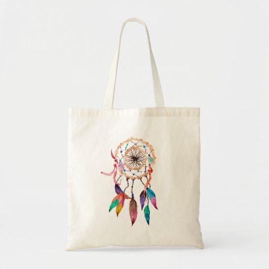 Bohemian Drocatcher in Vibrant Waterverf Paint Tote Bag (Voorkant)