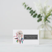 Bohemian Drocatcher in Vibrant Waterverf Paint Visitekaartje (Staand voorkant)