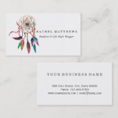 Bohemian Drocatcher in Vibrant Waterverf Paint Visitekaartje (Voorkant / Achterkant)