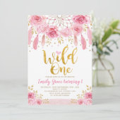Bohemian Drocatcher Pink Gold Wild Op een dag Kaart (Staand voorkant)