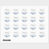 Bohemian Dusty Blue Floral Hartelijk dank Ronde Sticker (Vel)