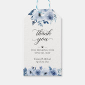 Bohemian Dusty Blue Floral Wedding Dank u Cadeaulabel (Voorkant)
