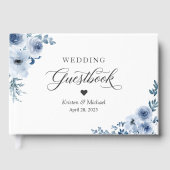 Bohemian Dusty Blue Floral Wedding Gastenboek (Voorkant)