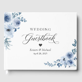 Bohemian Dusty Blue Floral Wedding Gastenboek