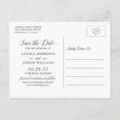 Bohemian Dusty Blue Floral Wedding Save the Date Uitnodiging Briefkaart (Achterkant)