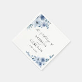 Bohemian Dusty Blue Floral Wedding Servet (Hoek)