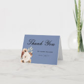 Bohemian Dusty Blue Natuurlijke Wildbloemen Bruilo Bedankkaart (Voorkant)