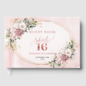 Bohemian Dusty Pink Flowers Eucalyptus Guest Book Gastenboek (Voorkant)
