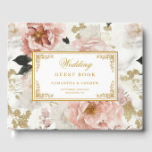 Bohemian Dusty Pink Gold Waterverf Gastboek Gastenboek (Voorkant)