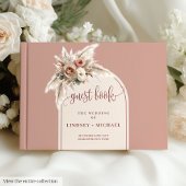 Bohemian Dusty Pink Pampas Arch Rozen Trouwboek Gastenboek