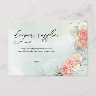 Bohemian Dusty Roos Greenery Krans Diper Raffle Informatiekaartje