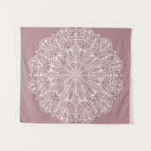 Bohemian Dusty Roos Pink White Mandala Wandkleed (Voorkant (horizontaal))