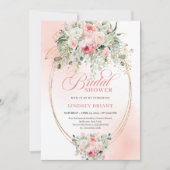 Bohemian Dusty Rose Floral Bridal Shower Invites Kaart (Voorkant)