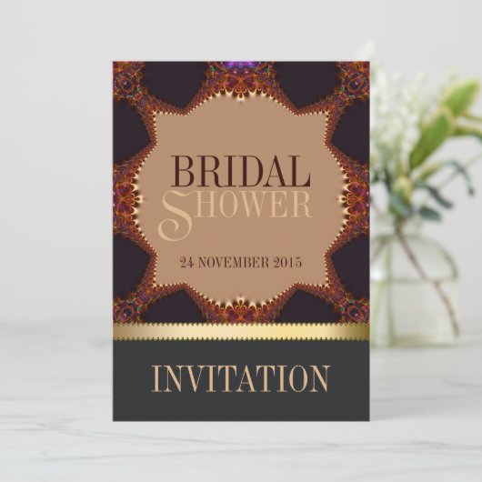 Bohemian Earth Lace Bridal Shower Kaart (Staand voorkant)