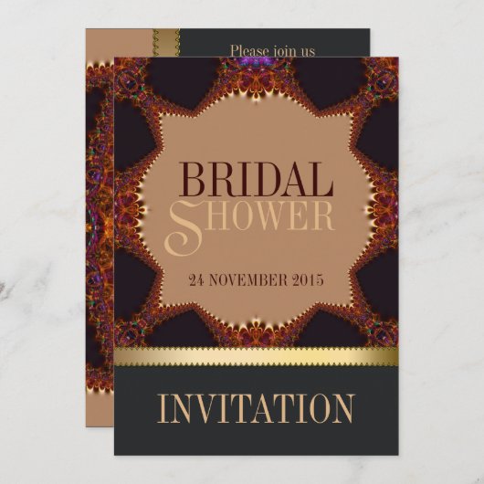 Bohemian Earth Lace Bridal Shower Kaart (Voorkant / Achterkant)