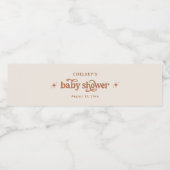 Bohemian Earth Tone Baby shower  Waterfles Etiket (Enkel label)