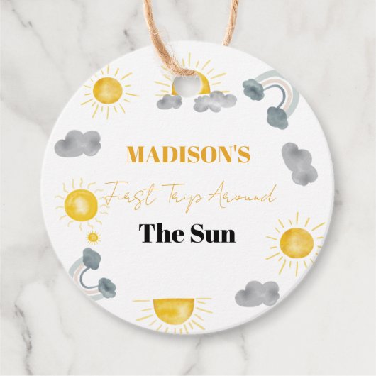 Bohemian eerste reis rond de zon 1e verjaardag bedankjes labels (Voorkant)