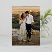 Bohemian Elegance Trouwfoto Dank u kaart (Staand Voorkant)