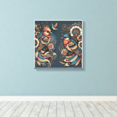Bohemian Elegance Vogels in Harmony Canvas Art Wal (Insitu (Houten vloer))