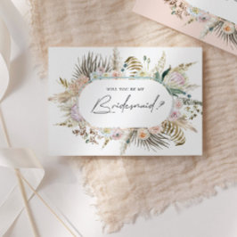 Bohemian Elegant Bloemen Bruidsmeisje Uitnodiging