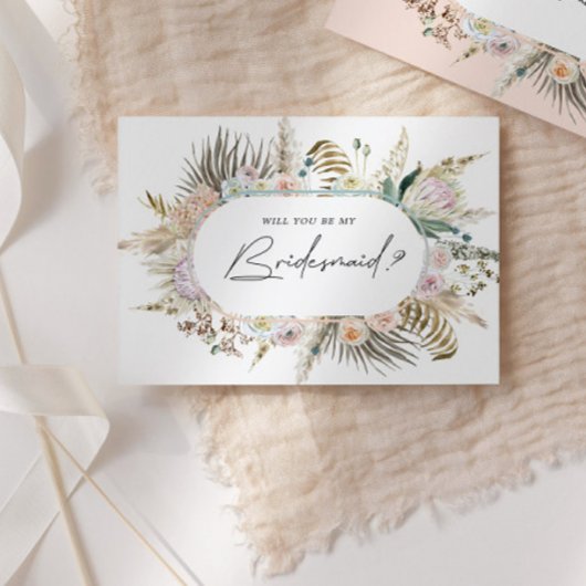 Bohemian Elegant Bloemen Bruidsmeisje Uitnodiging 