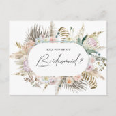 Bohemian Elegant Bloemen Bruidsmeisje Uitnodiging  (Voorkant)