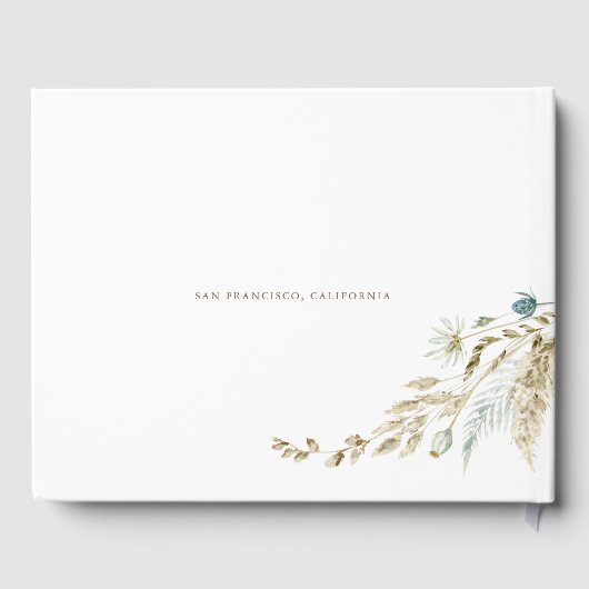 Bohemian Elegant Dried Meadow Grass Guest Book Gastenboek (Achterkant)