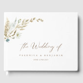 Bohemian Elegant Dried Meadow Grass Guest Book Gastenboek (Voorkant)