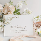 Bohemian Elegant Dried Meadow Grass Guest Book Gastenboek