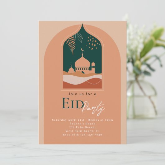 Bohemian Elegant Eid Party Uitnodiging (Staand voorkant)