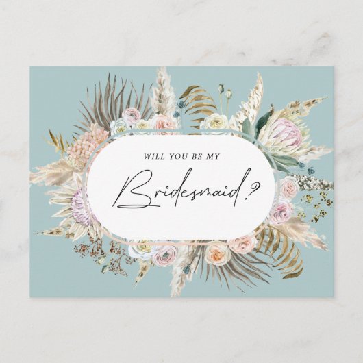 Bohemian Elegant Floral bruidsmeisje uitnodiging (Voorkant)