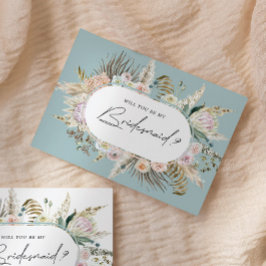 Bohemian Elegant Floral bruidsmeisje uitnodiging