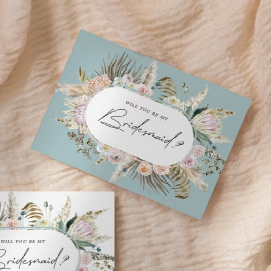 Bohemian Elegant Floral bruidsmeisje uitnodiging