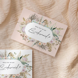 Bohemian Elegant Floral bruidsmeisje uitnodiging