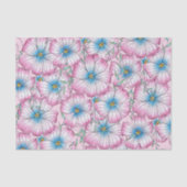 Bohemian Elegant Pastel Roze Blauwe Bloemen Tissuepapier (Voorkant)