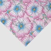 Bohemian Elegant Pastel Roze Blauwe Bloemen Tissuepapier (Detail)