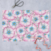 Bohemian Elegant Pastel Roze Blauwe Bloemen Tissuepapier