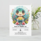 Bohemian Elegant Turtle Meisje Verjaardag Kaart (Staand voorkant)