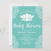 Bohemian Elegant White Lotus Mandalas Baby shower Kaart (Voorkant)