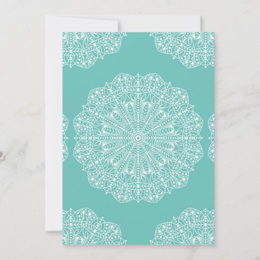 Bohemian Elegant White Lotus Mandalas Baby shower Kaart (Achterkant)