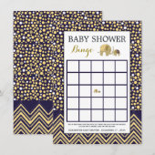 Bohemian Elephant and Chevron Baby shower Bingo Kaart (Voorkant / Achterkant)