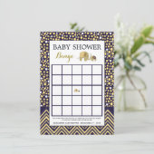 Bohemian Elephant and Chevron Baby shower Bingo Kaart (Staand voorkant)
