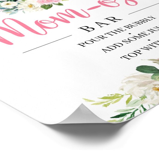 Bohemian Elephant Blush Floral mam-osa Bar Sign Poster (Hoek)