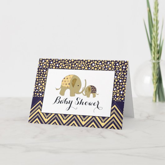 Bohemian Elephant & Chevron Baby shower Invitation (Voorkant)