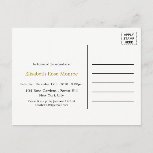 Bohemian Elephant & Chevron Baby shower Invitation Uitnodiging Briefkaart (Achterkant)