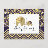 Bohemian Elephant & Chevron Baby shower Invitation Uitnodiging Briefkaart (Voorkant)