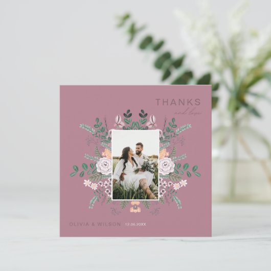 Bohemian Eucalyptus greenery Chic Floral bedankt Kaart (Staand voorkant)