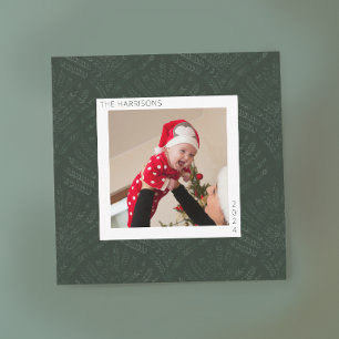 Bohemian Evergreen Fern Modern Minimalist Feestdagenkaart