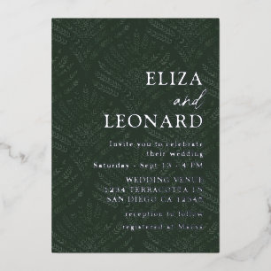 Bohemian Evergreen Varen Moderne minimalistische b Folie Uitnodiging